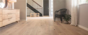 Light wood flooring in a modern home hallway and living space | All Floors Design Centre